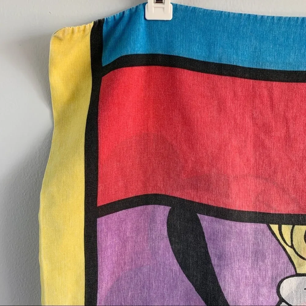 Vintage 90s Mickey Mouse Pillowcase Disney Goofy Color Block Large Graphic